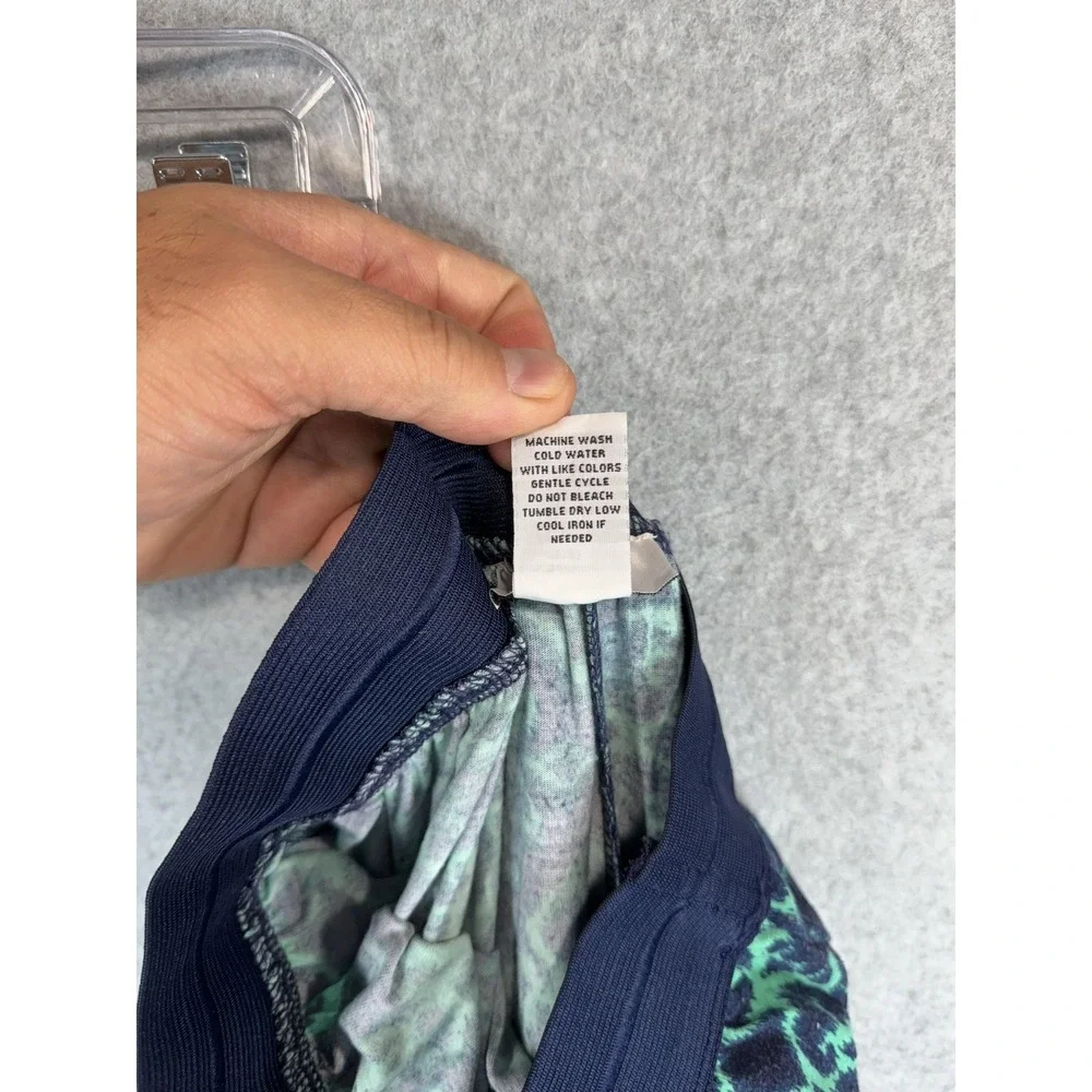 Joe B Skirt Womens Medium Blue Green A-Line Maxi Boho Stretch Elastic Waist